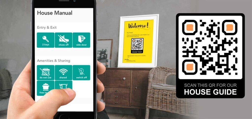 מדריך תבניות ידני לבית Airbnb קוד QR