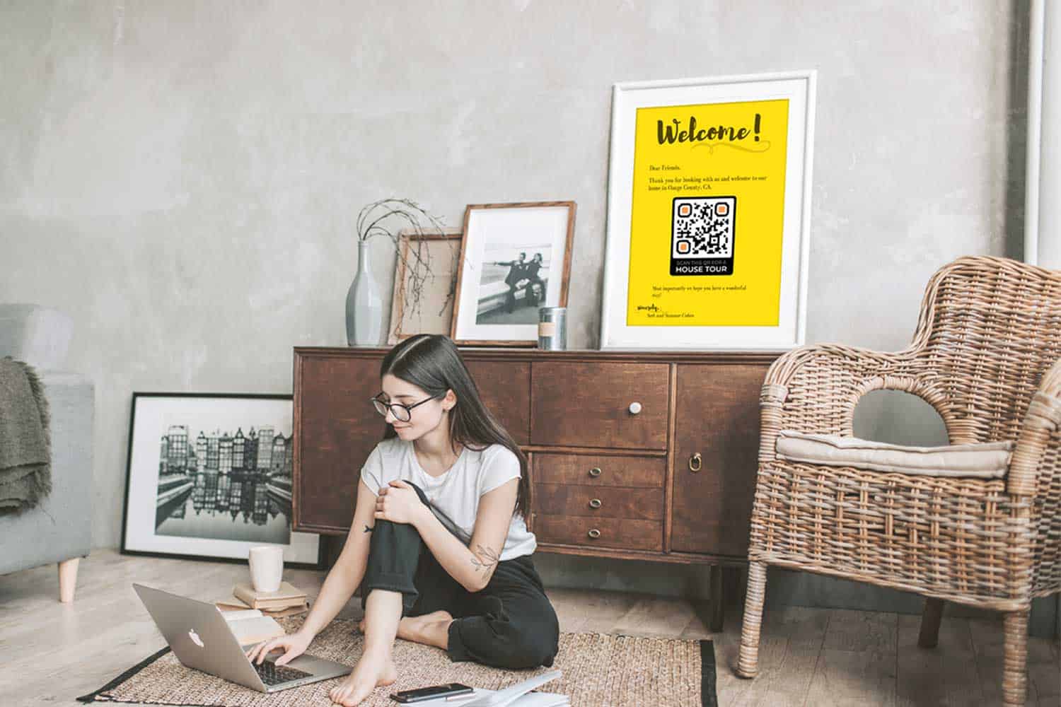 דוגמה לקוד QR להשכרה ב-Airbnb