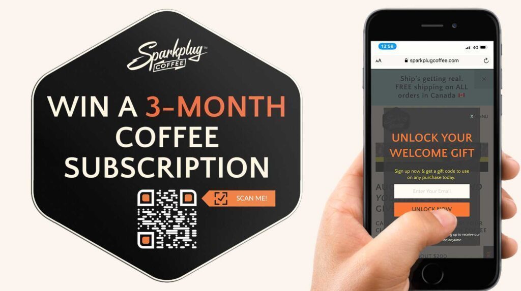 QR Code Generator for Giveaway Competition Coffee