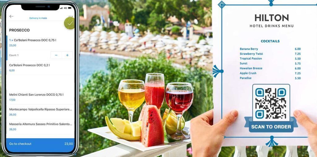 Hotel Resort Virtual Drink Menu QR Code