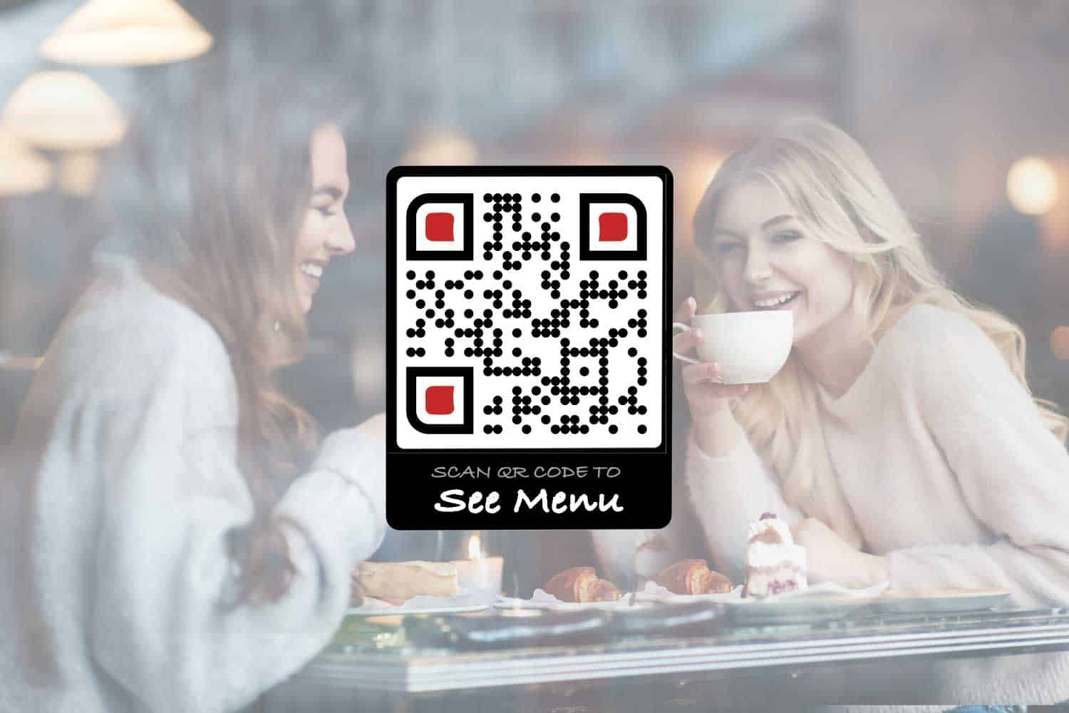 Un código QR para el menú de una cafetería