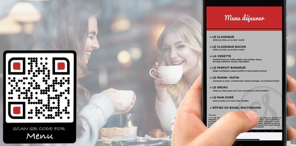 Haga el código QR para el menú del café