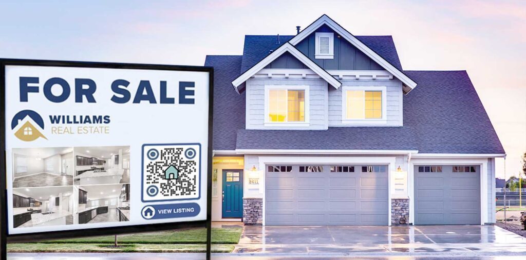 QR-kode på Yard Sign Real Estate Property