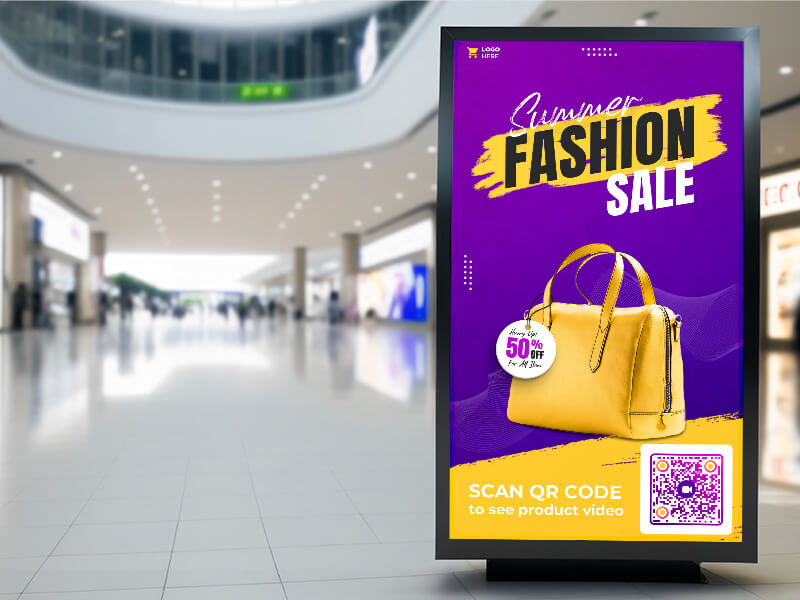 QR Code with video on billboard at the mall