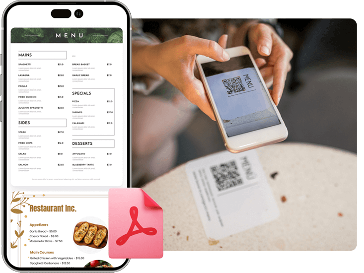Códigos QR para una cafetería