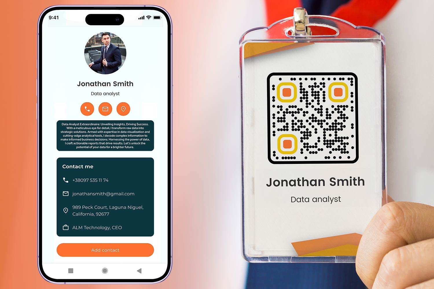 Imej pengepala utama yang menggambarkan cara mudah untuk berkongsi maklumat hubungan melalui kod QR