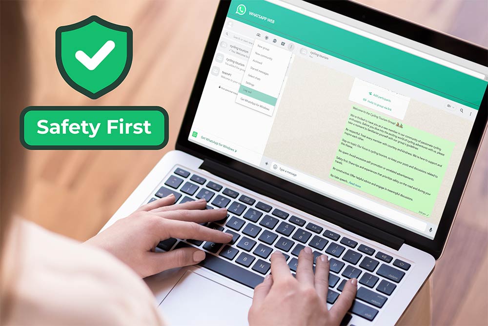 Illustration emphasizing the importance of logging out from WhatsApp Web for security reasons