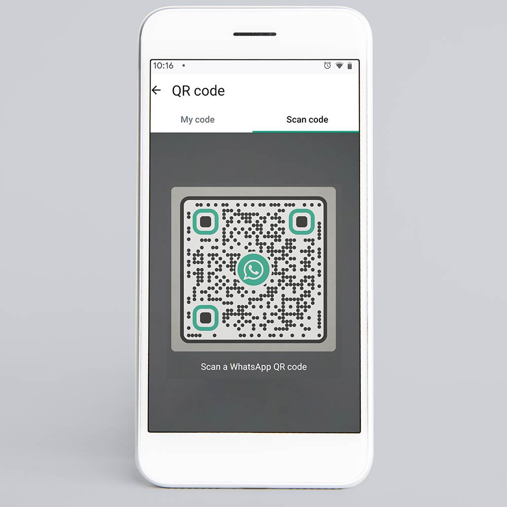 Screenshot of the WhatsApp QR code scanner in action