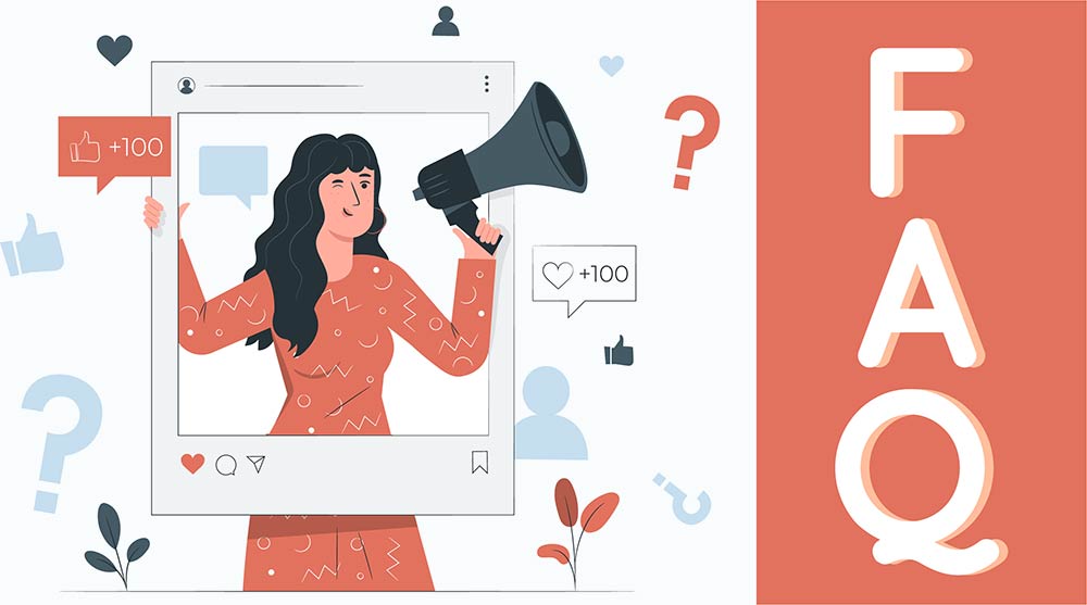 Instagram ve QR kod sembolleriyle iç içe geçmiş ikonik soru sembolleri