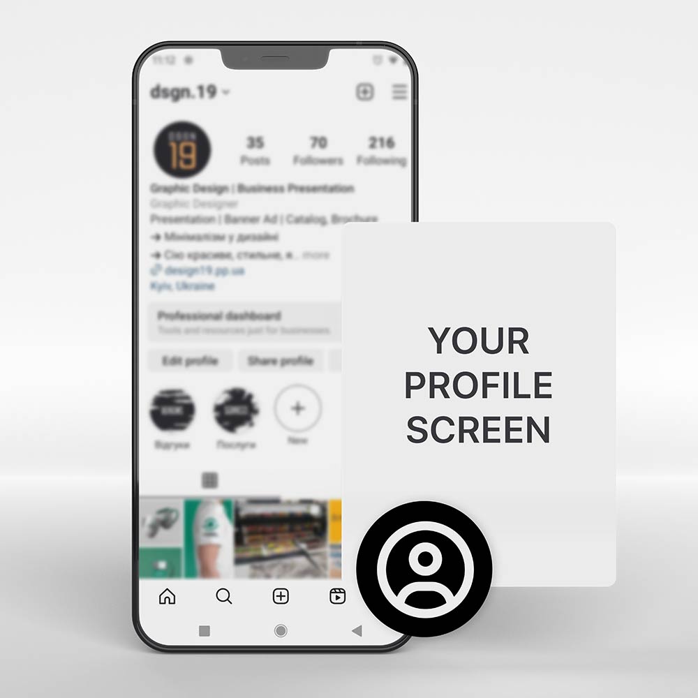 Vurgulanmış bir kullanıcı profili simgesine sahip açık bir Instagram uygulaması
