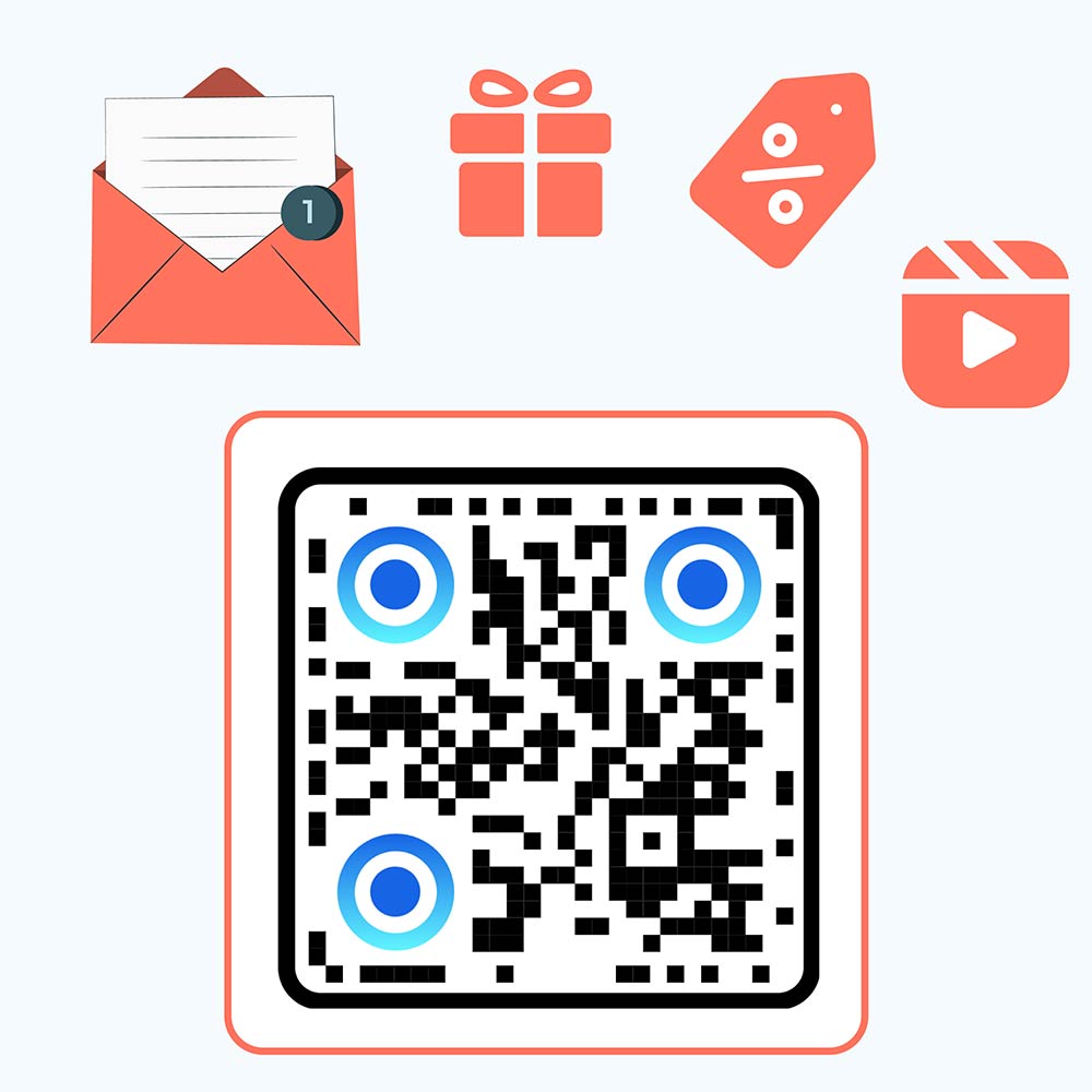 Kod QR z błyszczącymi nagrodami i korzyściami do zeskanowania