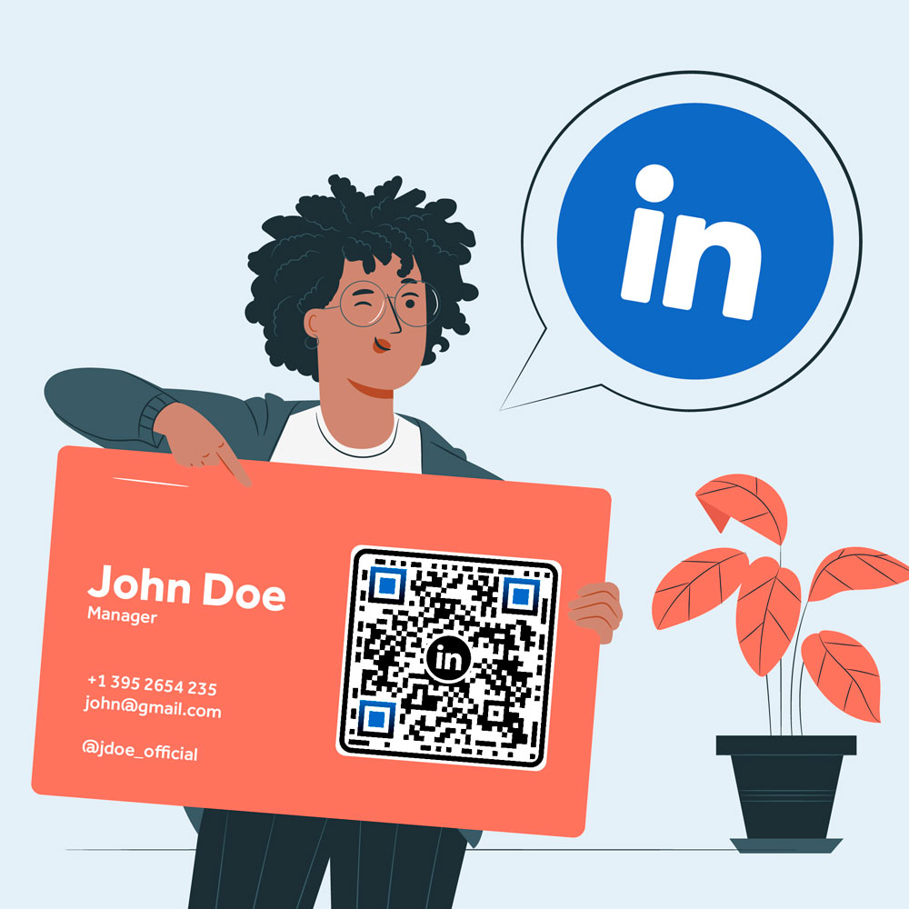 Esempio di biglietto da visita con codice QR LinkedIn