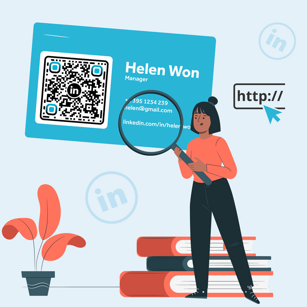 Biglietto da visita con URL del profilo LinkedIn