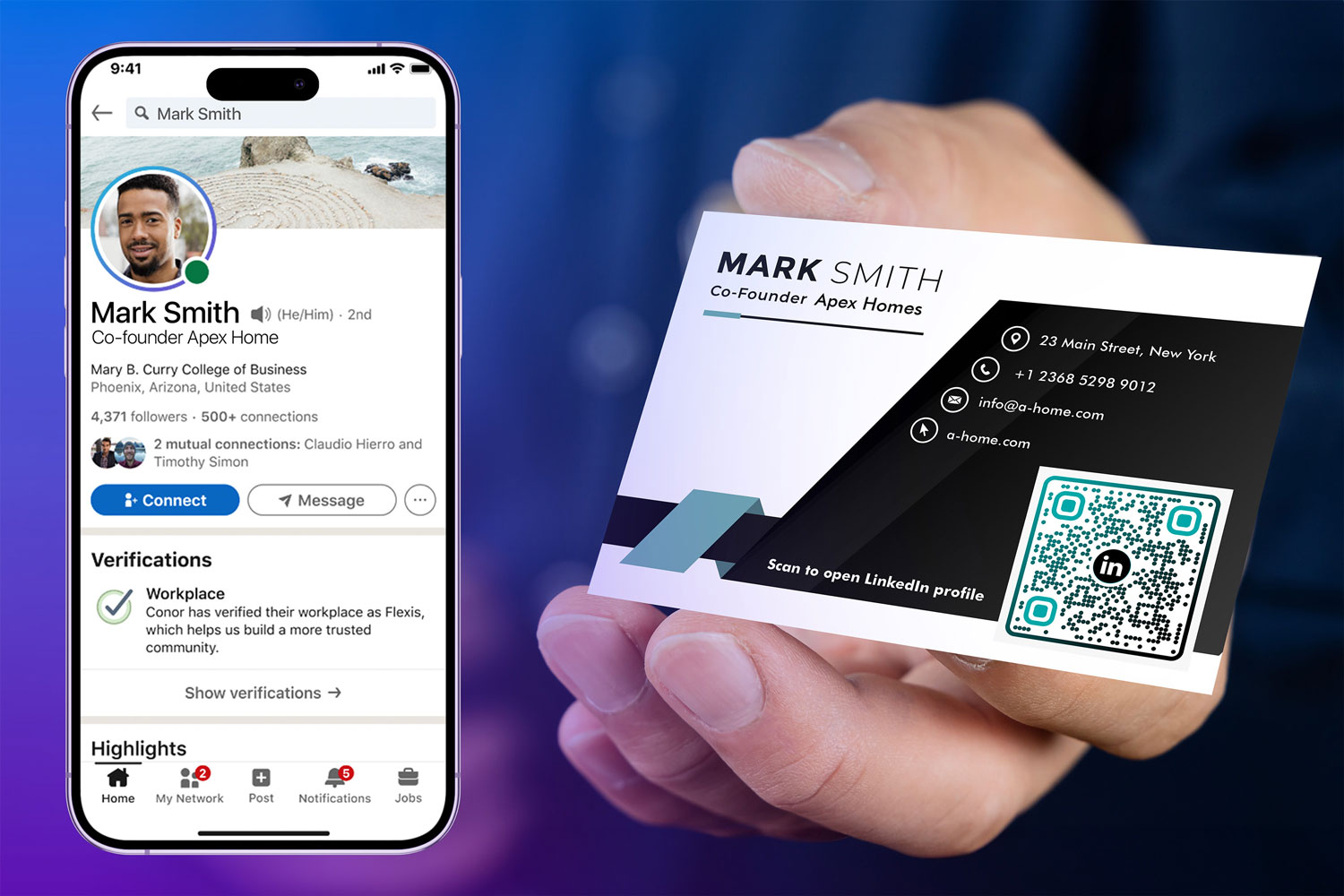LinkedIn-QR für Visitenkarte erstellen