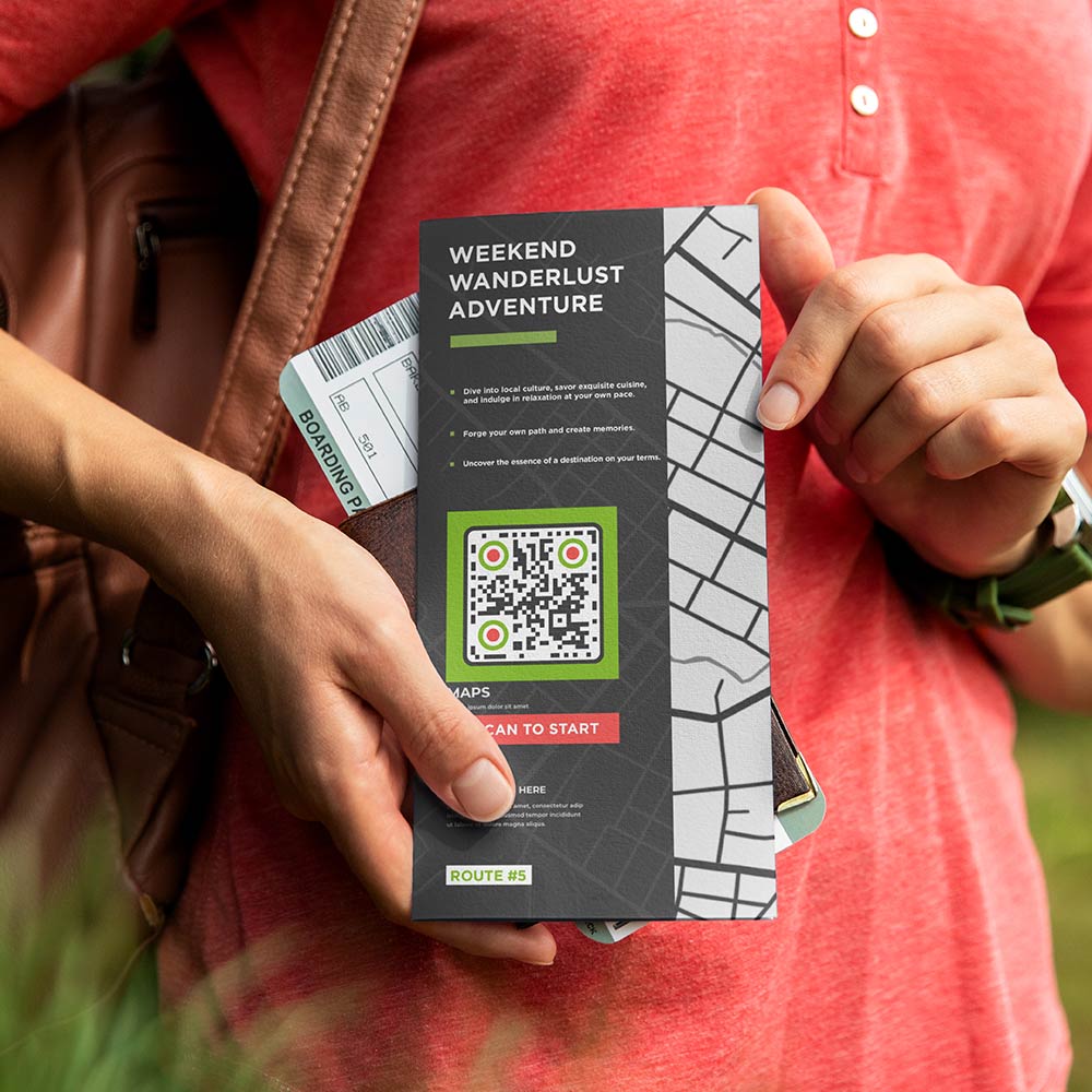 A map a QR code embedded into the design, aimed at offering tourists a convenient way to get their locations