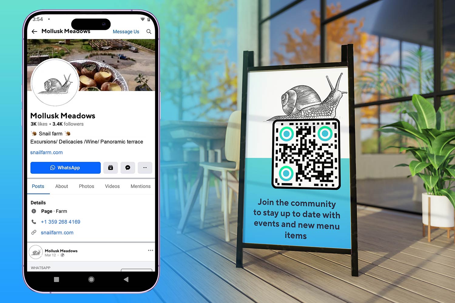 Código QR para un grupo de Facebook