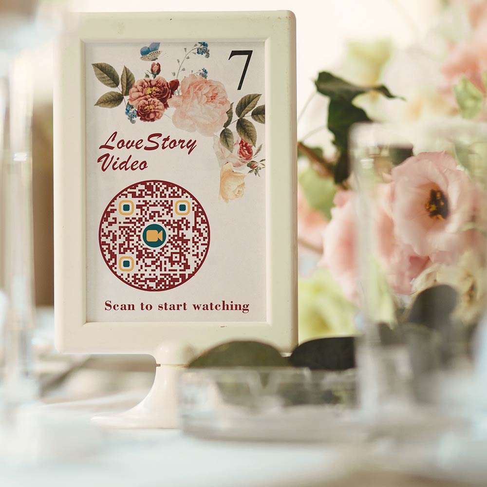 Visualización de Códigos QR de Imagen y Vídeo utilizados en una boda