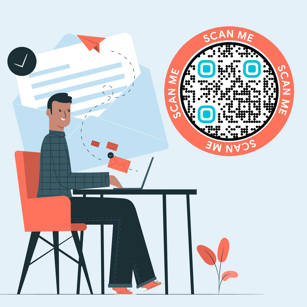 Κωδικοί QR ενσωματωμένοι σε ένα email για εύκολη αλληλεπίδραση με τον χρήστη
