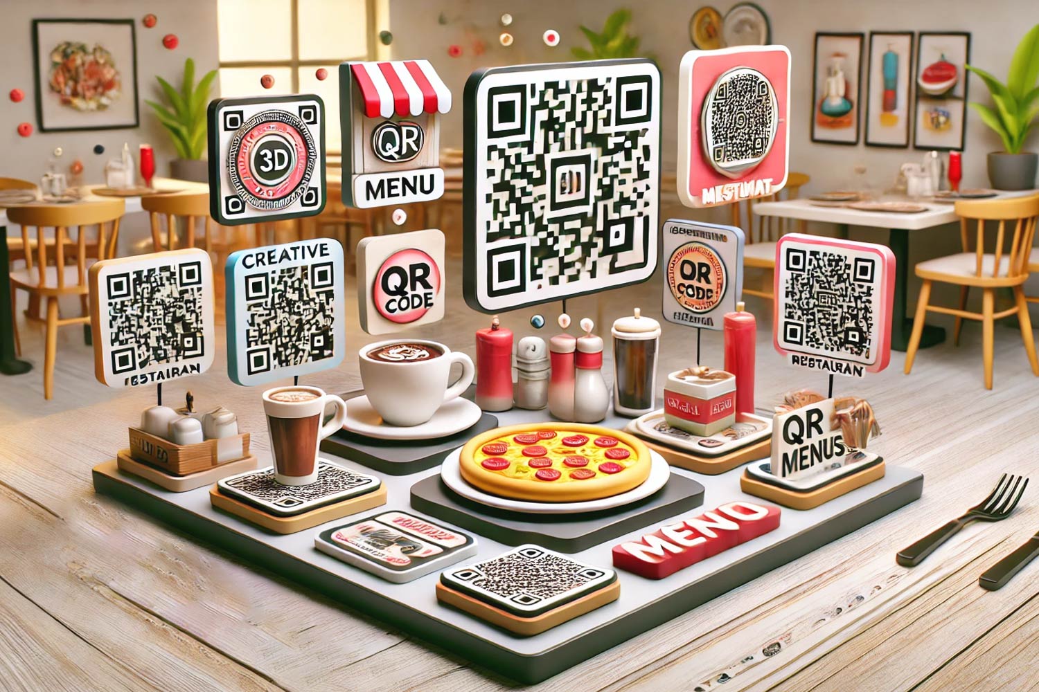 Diseño de menú con código QR para restaurantes