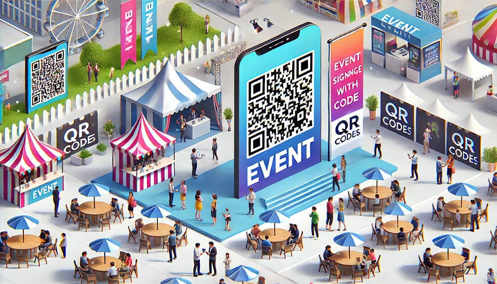 Cartel del evento Banner con código QR