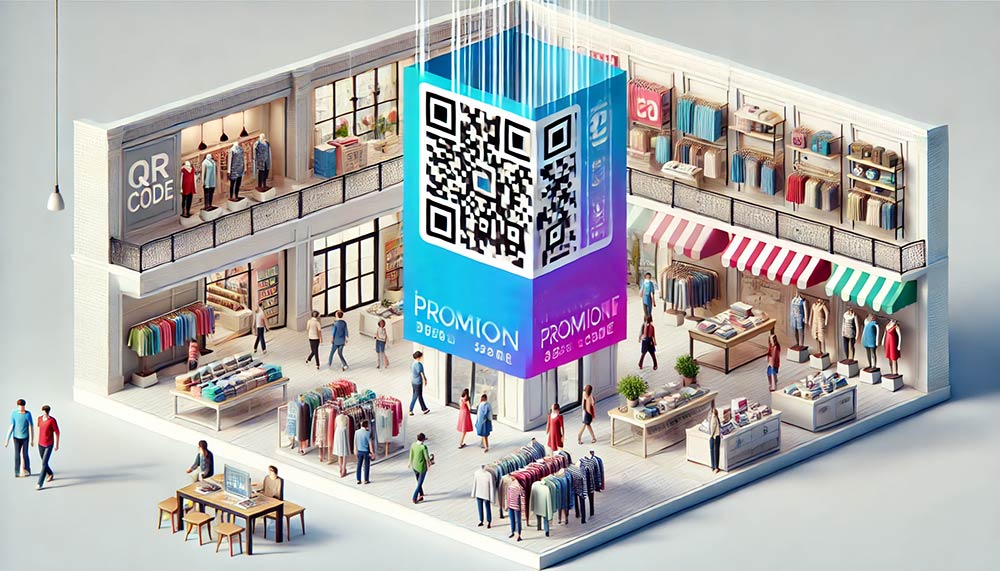 Cartel con código QR para minoristas
