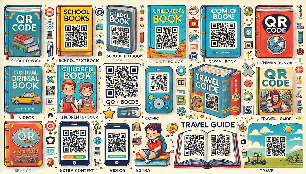 Diferentes ejemplos de códigos QR de libros