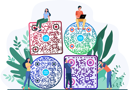 Diferentes estilos de códigos QR creados