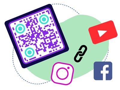 A link to a social media platform on the QR code