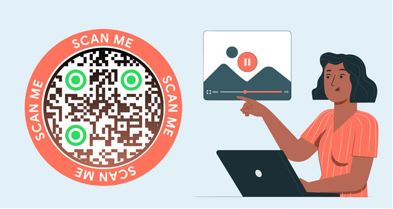 An events timeline included on the QR code landing page
