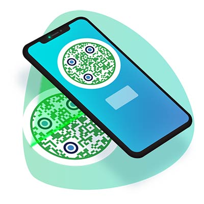 Un teléfono escaneando el código QR de Pageloot WiFi