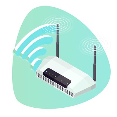 Router WiFi que distribuye señales WiFi