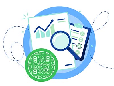 Cuadro de mandos con análisis del Código QR, que muestra los puntos clave de los datos