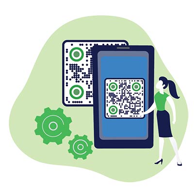Código QR gráfico con actualizaciones