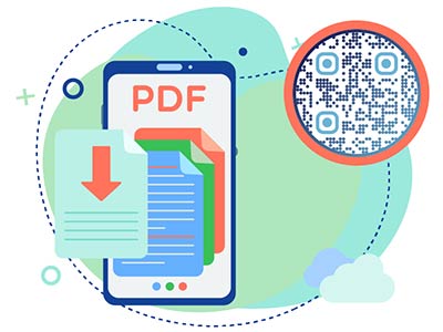 escanear un código QR con un teléfono para ver un archivo PDF