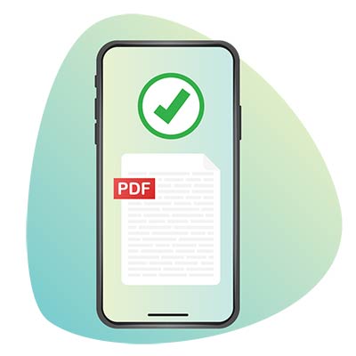 Archivo PDF que se muestra en el teléfono después de escanear el código QR