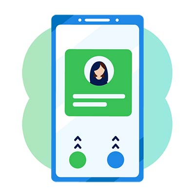 Un teléfono que muestra la vCard con detalles y la opción de añadir el contacto