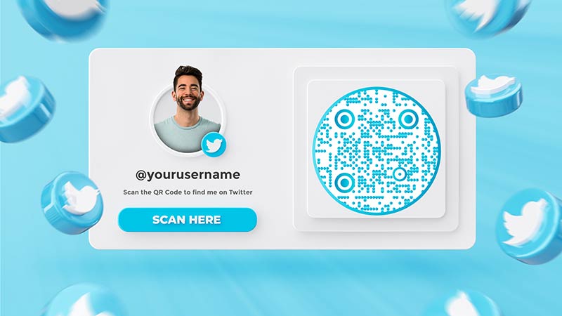 El perfil de una persona'con un Código QR
