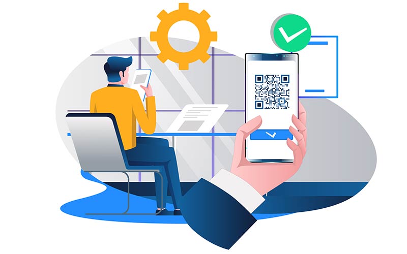 Una imagen de una persona escaneando un código QR