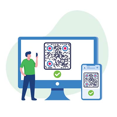 El código QR se escanea desde la pantalla de un ordenador