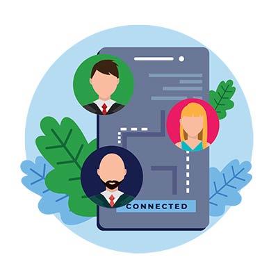 Una imagen de teléfono con diferentes perfiles de personas.