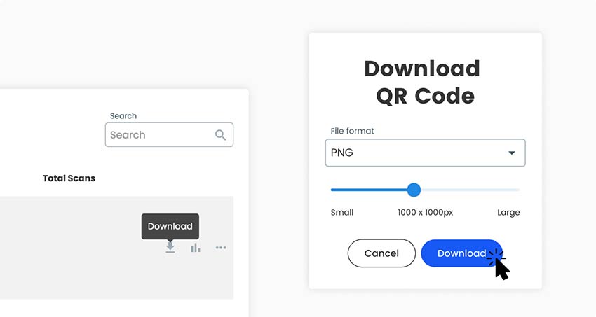 Click on blue ‘Download’ button to save your Google Maps QR code