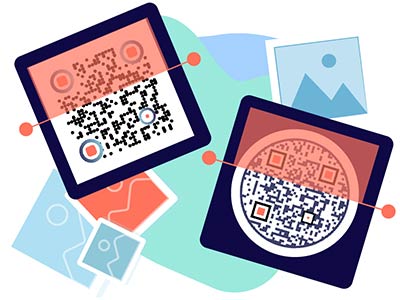 Varios códigos QR que dirigen a diferentes imágenes escaneadas