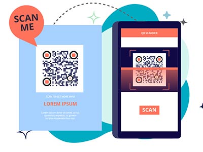 imagen del código QR escaneada con el teléfono