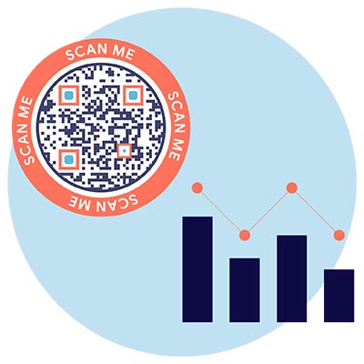 panel de análisis que muestra las funciones de seguimiento del Código QR de imagen