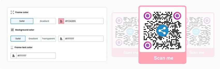 Cambiar los colores del marco al editar la imagen Código QR