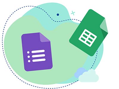 una vista previa de las herramientas de Google, incluidos Google Form y Google Sheets