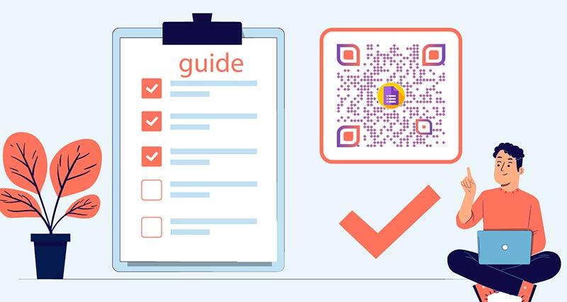 Código QR del formulario de Google con una guía