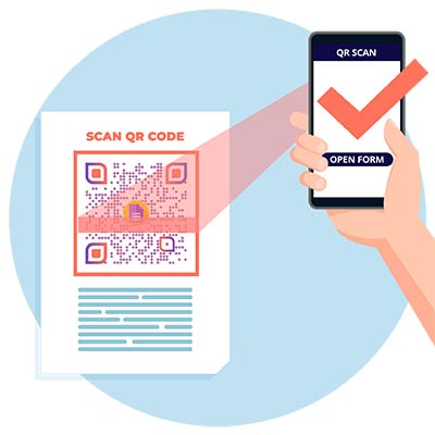 escanear el Código QR al Formulario de Google utilizando el teléfono