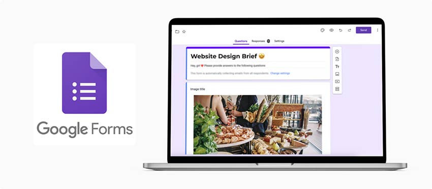 Formulario de Google abierto en la pantalla de un portátil