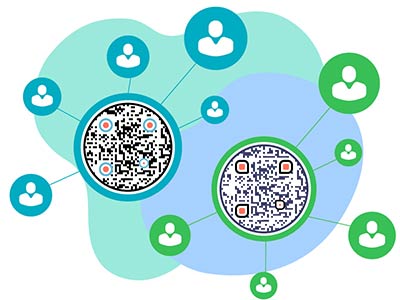 dos Códigos QR de YouTube a los que acceden diferentes personas simultáneamente